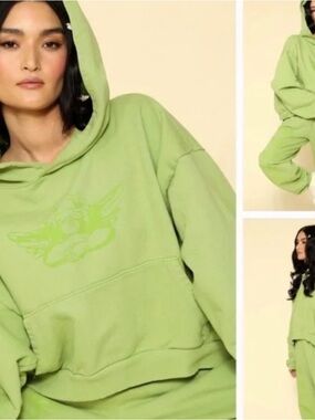 Boys Lie Light Green Graphic Hoodie